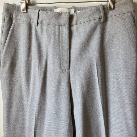 LIKE NEW LAFAYETTE 148 NEW YORK GATES LIGHT GREY WOOL PANTS WOMENS SIZE 10 - Picture 3 of 16